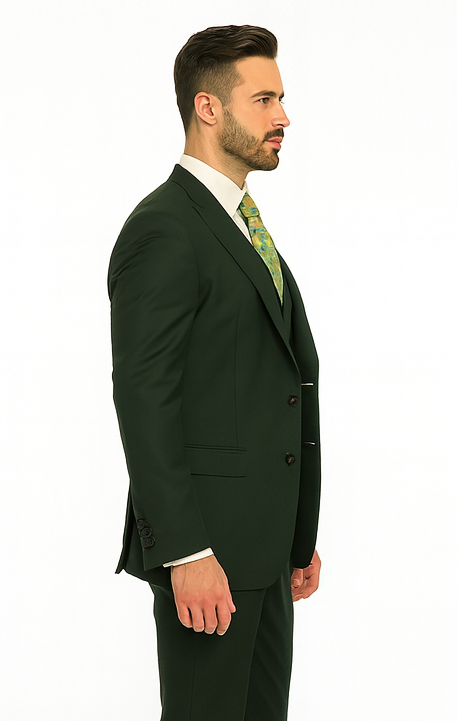 Rossi Man ELI RM117 Hunter Green 3-Piece Suit – Classic Men’s Formalwear