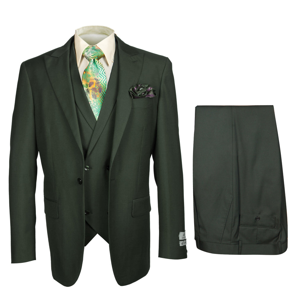 Rossi Man ELI RM117 Hunter Green 3-Piece Suit – Classic Men’s Formalwear
