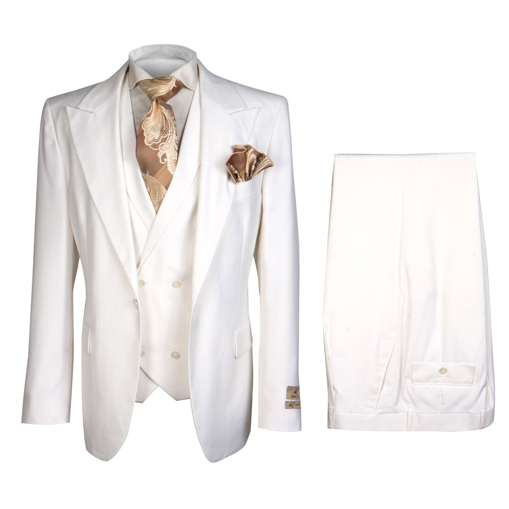 Rossi Man ELI RM202 Winter White 3-Piece Suit – Tailored Men’s Formalwear Set