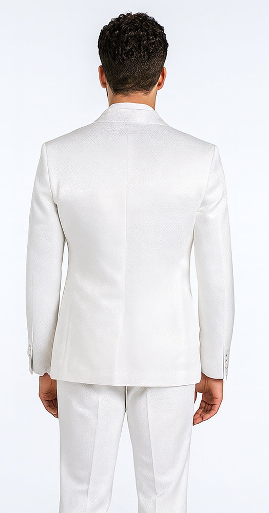 Rossi Man FORD RM1911 Men’s Slim Fit 3-Piece White Suit – Modern Formalwear for Special Occasions