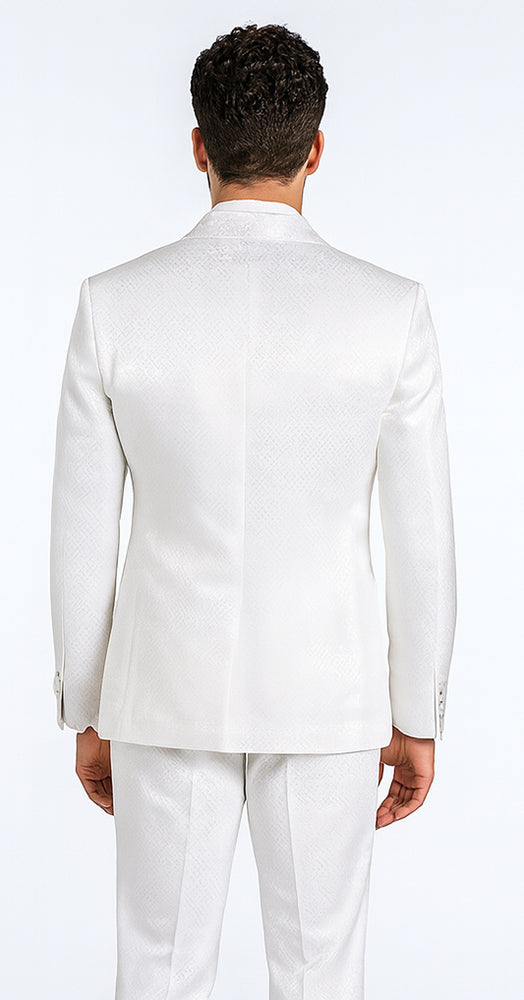 Rossi Man FORD RM1911 Men’s Slim Fit 3-Piece White Suit – Modern Formalwear for Special Occasions