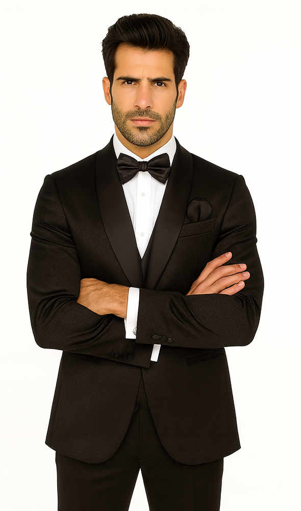 Rossi Man Ford RM1912 Black Slim Fit Suit – Modern Men’s Formalwear