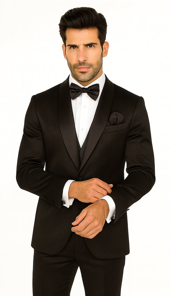 Rossi Man Ford RM1912 Black Slim Fit Suit – Modern Men’s Formalwear