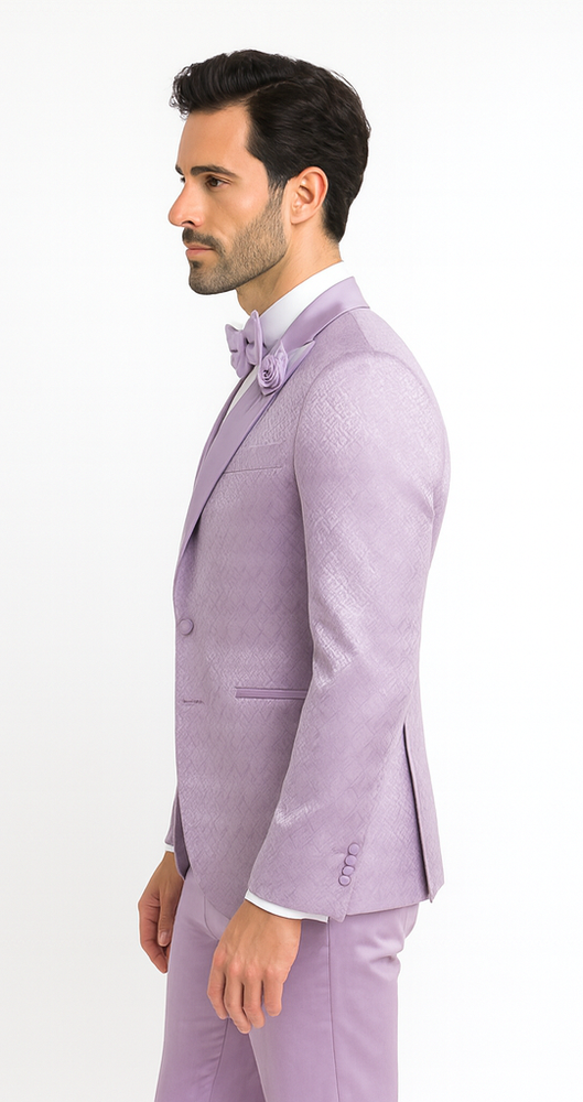 Rossi Man FORD RM1914 Men’s Slim Fit 3-Piece Purple Suit –  Modern Formalwear for Events
