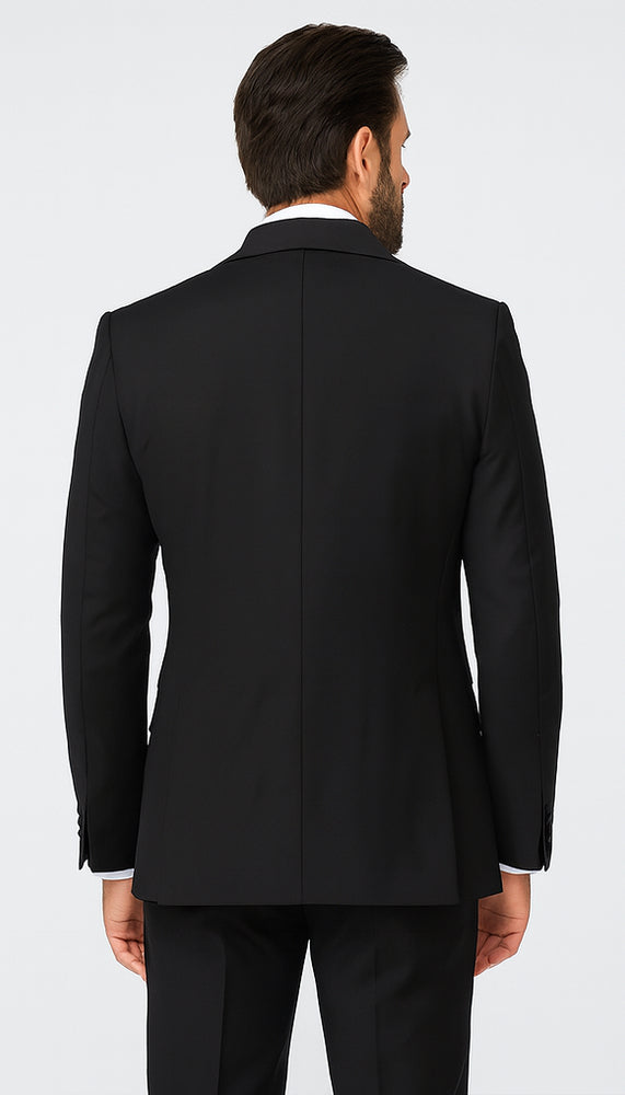 Rossi Man LEO RM1101 Classic Black Suit for Men – Slim Fit Formalwear