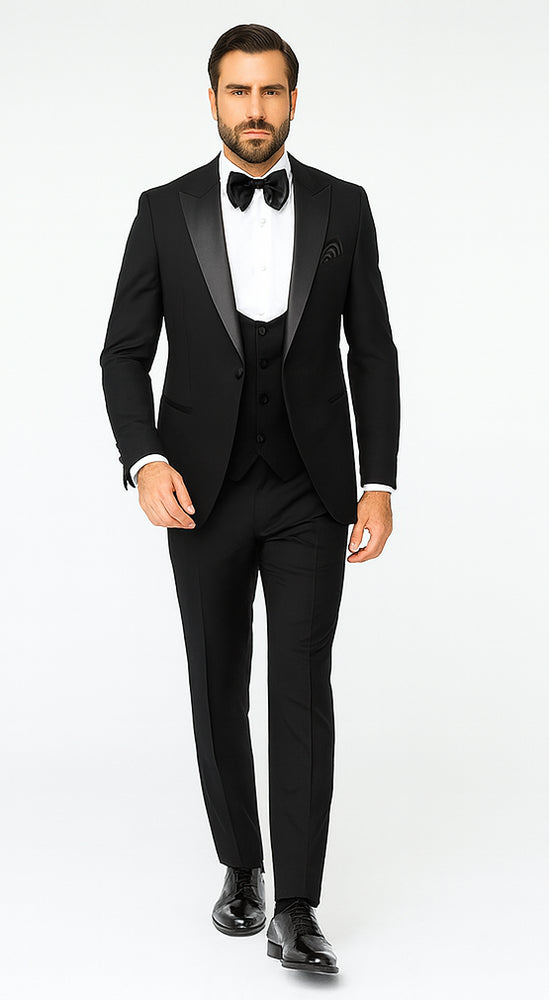 Rossi Man LEO RM1101 Classic Black Suit for Men – Slim Fit Formalwear