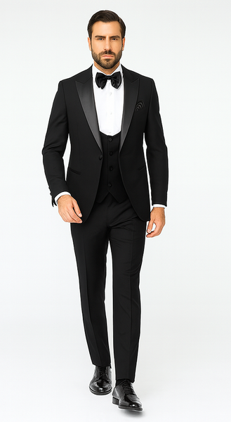 Rossi Man LEO RM1101 Classic Black Suit for Men – Slim Fit Formalwear