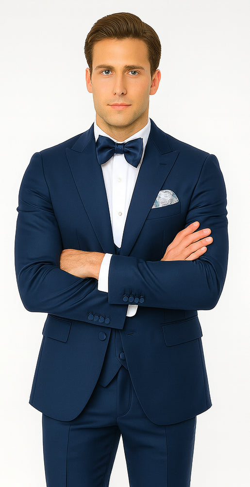 Rossi Man LEO RM1102 Modern 3-Piece Tuxedo for Men – Slim Fit Formal Suit for Special Occasions