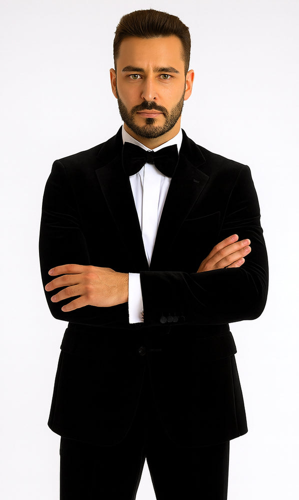 Rossi Man LEO RM1575 Black Suit – Men’s Modern Sleek Fit Formalwear