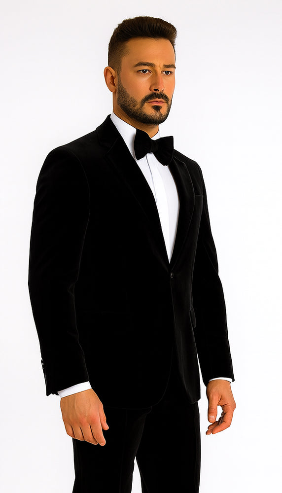 Rossi Man LEO RM1575 Black Suit – Men’s Modern Sleek Fit Formalwear