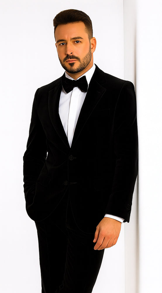 Rossi Man LEO RM1575 Black Suit – Men’s Modern Sleek Fit Formalwear