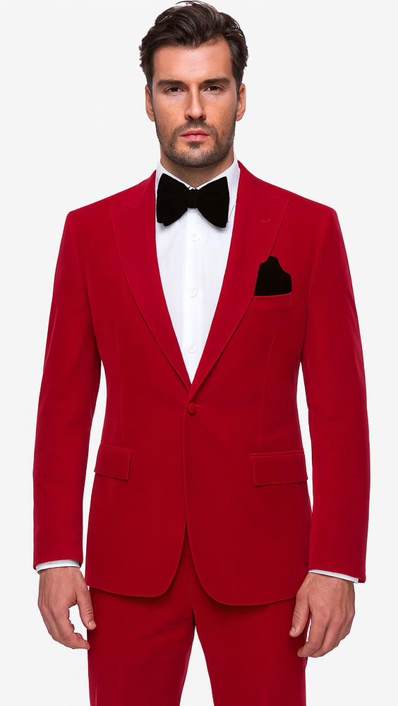 Rossi Man LEO RM1577 Men’s Slim Fit 3-Piece Red Suit –  For Formal Occasions