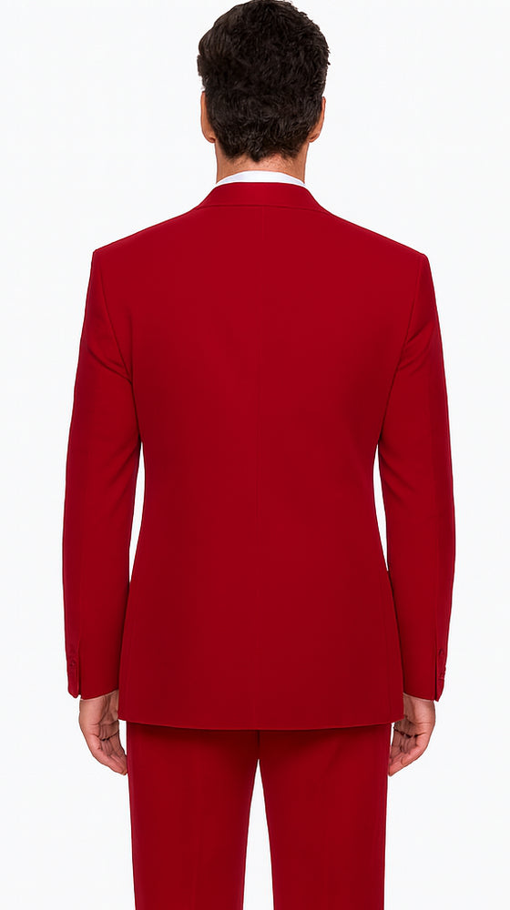 Rossi Man LEO RM1577 Men’s Slim Fit 3-Piece Red Suit –  For Formal Occasions