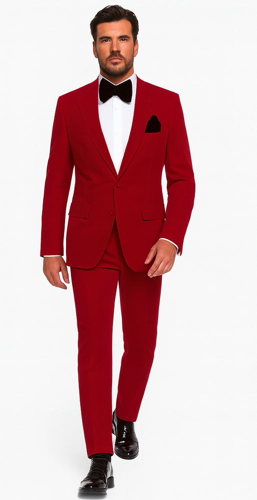 Rossi Man LEO RM1577 Men’s Slim Fit 3-Piece Red Suit –  For Formal Occasions