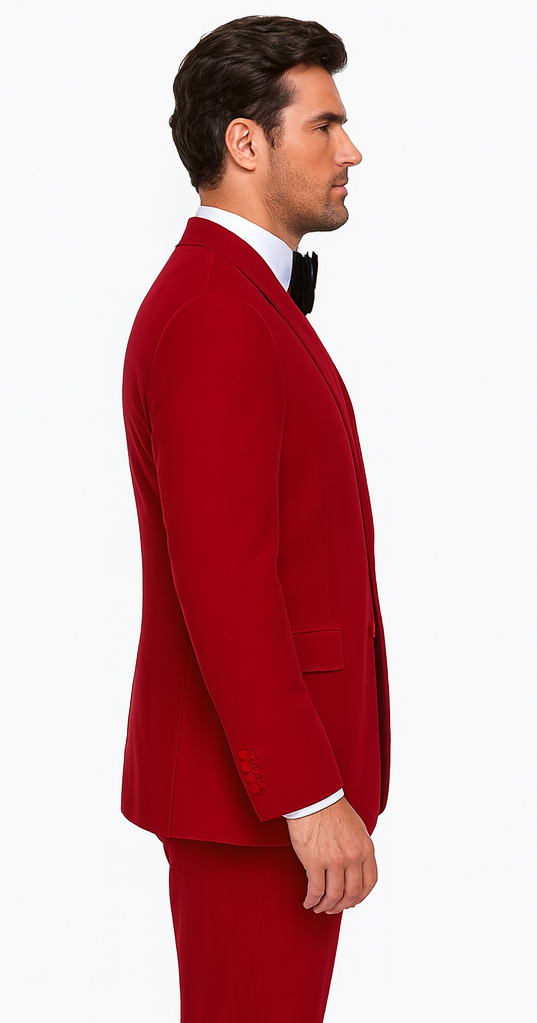 Rossi Man LEO RM1577 Men’s Slim Fit 3-Piece Red Suit –  For Formal Occasions