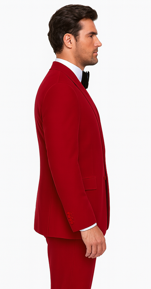 Rossi Man LEO RM1577 Men’s Slim Fit 3-Piece Red Suit –  For Formal Occasions