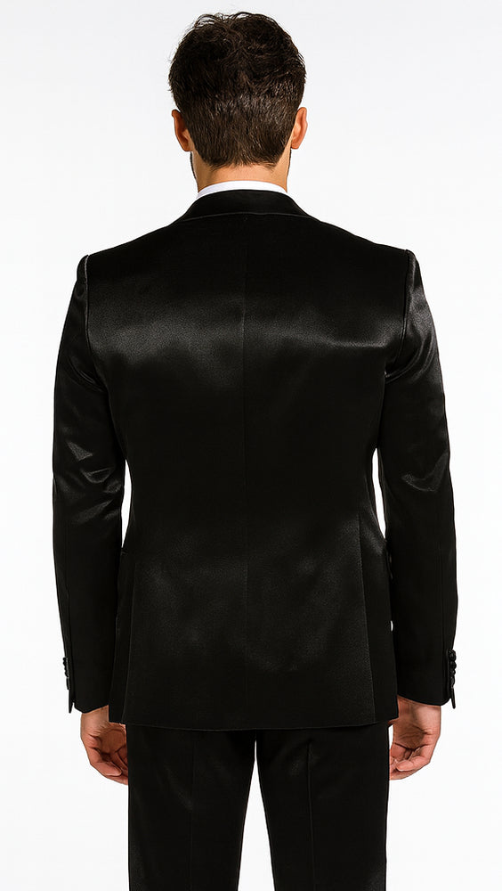 Rossi Man LEO RM1600 Men’s Slim Fit 3-Piece Black Suit –  Classic Formalwear for Events