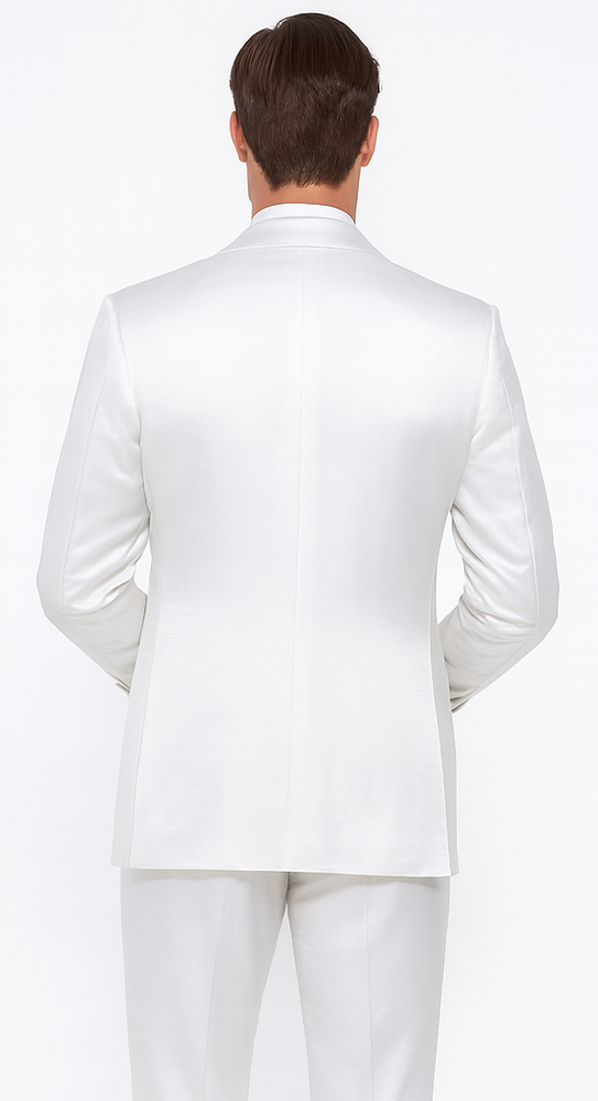 Rossi Man LEO RM1601 Men’s Slim Fit 3-Piece White Suit – Elegant Formalwear for Special Occasions