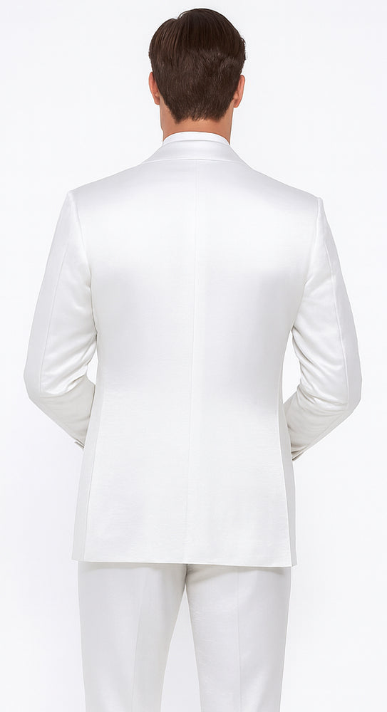 Rossi Man LEO RM1601 Men’s Slim Fit 3-Piece White Suit – Elegant Formalwear for Special Occasions