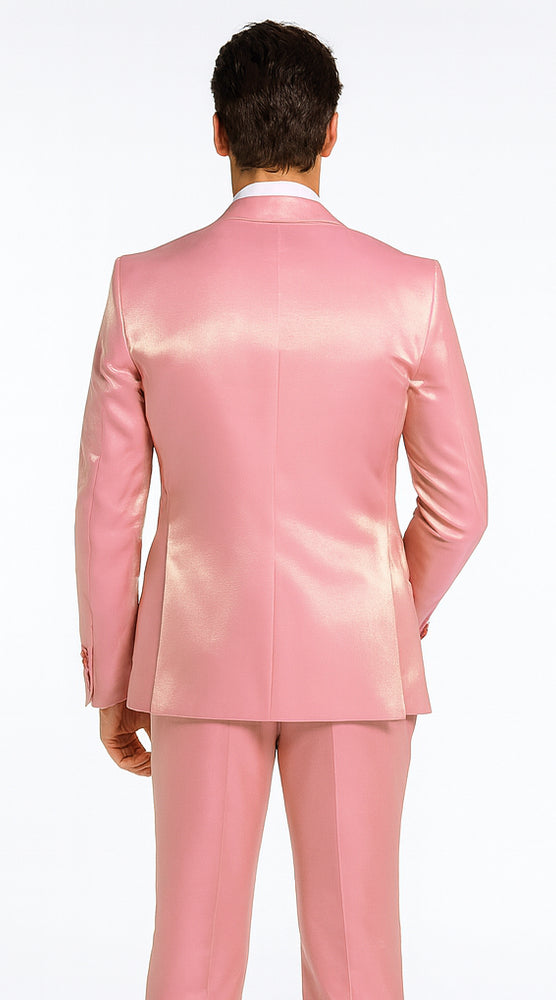 Rossi Man LEO RM1602 Men’s Slim Fit 3-Piece Pink Suit – Modern Classic Formalwear for Special Events