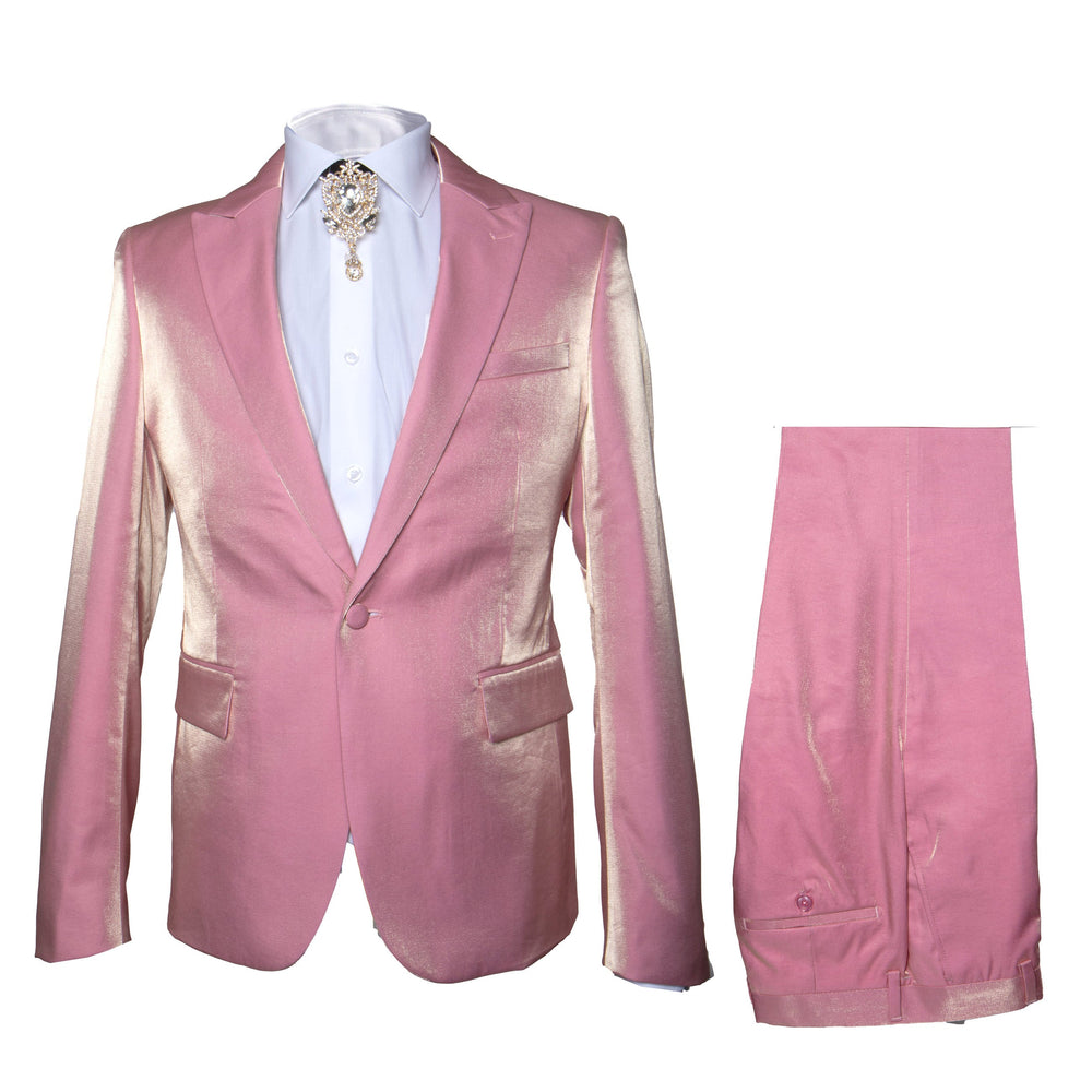 Rossi Man LEO RM1602 Men’s Slim Fit 3-Piece Pink Suit – Modern Classic Formalwear for Special Events