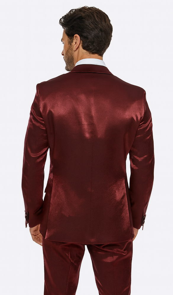 Rossi Man LEO RM1608 Men’s Slim Fit 3-Piece Dark Red Suit – Formalwear for Special Events