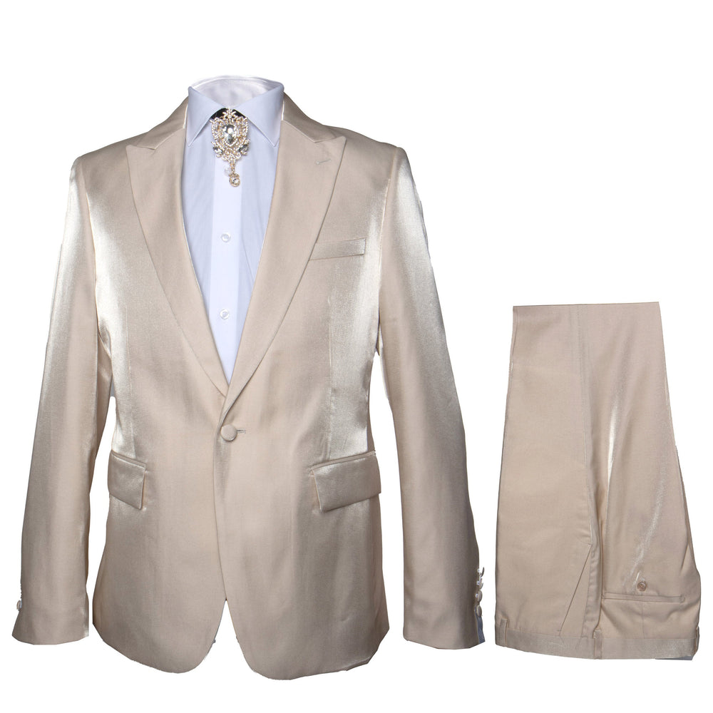 Rossi Man LEO RM1609 Men’s Slim Fit 3-Piece Cream Suit – Formalwear for Special Occasions