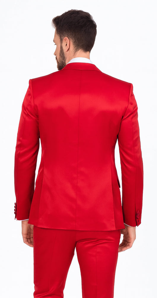 Rossi Man LEO RM1621 Men’s Slim Fit 3-Piece Red Designer Suit – Formalwear for Special Events