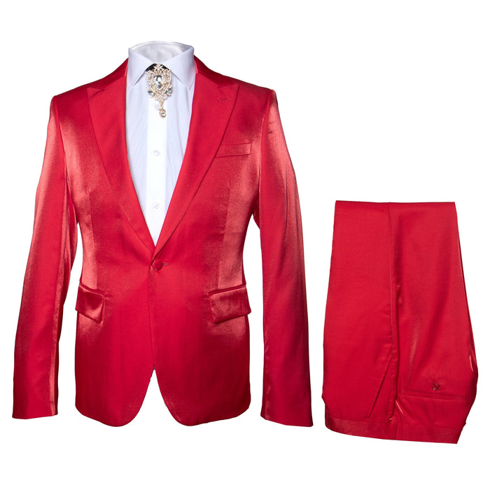 Rossi Man LEO RM1621 Men’s Slim Fit 3-Piece Red Designer Suit – Formalwear for Special Events