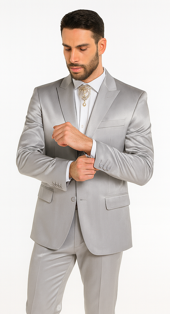 Rossi Man LEO RM1622 Men’s Slim Fit 3-Piece Off-White Designer Suit – Formalwear for Special Occasions