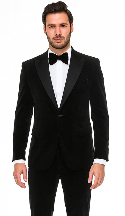 Rossi Man LEO RM1905 Men’s Slim Fit 3-Piece Black Designer Suit – Formalwear for Special Events