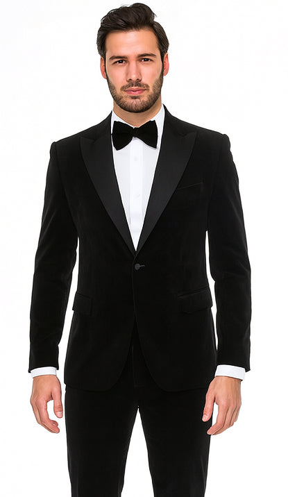 Rossi Man LEO RM1905 Men’s Slim Fit 3-Piece Black Designer Suit – Formalwear for Special Events