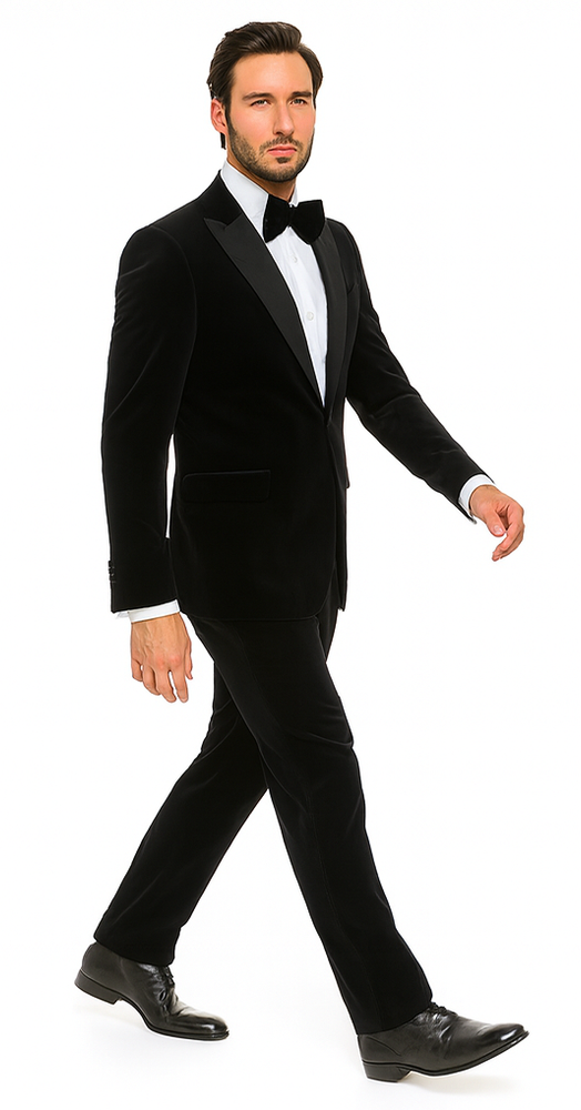 Rossi Man LEO RM1905 Men’s Slim Fit 3-Piece Black Designer Suit – Formalwear for Special Events