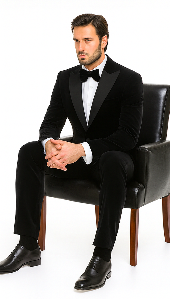 Rossi Man LEO RM1905 Men’s Slim Fit 3-Piece Black Designer Suit – Formalwear for Special Events