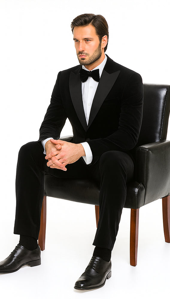 Rossi Man LEO RM1905 Men’s Slim Fit 3-Piece Black Designer Suit – Formalwear for Special Events