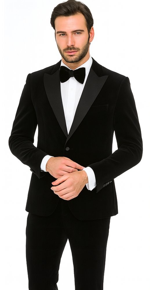 Rossi Man LEO RM1905 Men’s Slim Fit 3-Piece Black Designer Suit – Formalwear for Special Events