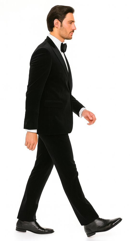 Rossi Man LEO RM1905 Men’s Slim Fit 3-Piece Black Designer Suit – Formalwear for Special Events