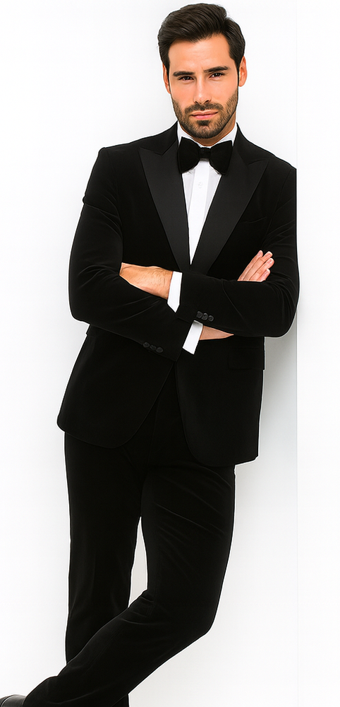 Rossi Man LEO RM1905 Men’s Slim Fit 3-Piece Black Designer Suit – Formalwear for Special Events