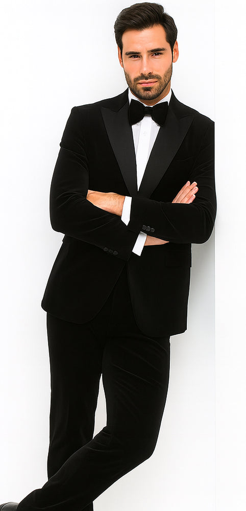 Rossi Man LEO RM1905 Men’s Slim Fit 3-Piece Black Designer Suit – Formalwear for Special Events