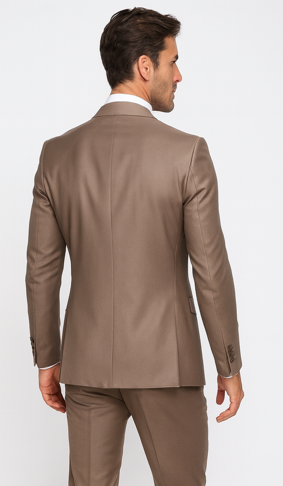 Rossi Man MAX RM1172 Mocha Slim Fit 3-Piece Suit – Men’s Formalwear