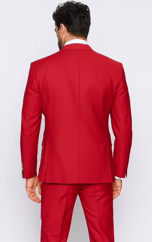 Rossi Man MAX RM1191 Red Slim Fit 3-Piece Suit – Men’s Formalwear