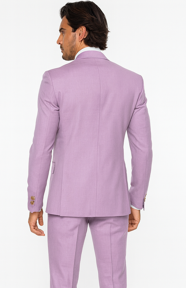 Rossi Man MAX RM1378 Slim Fit 3-Piece Lavender Suit – Formalwear for Men
