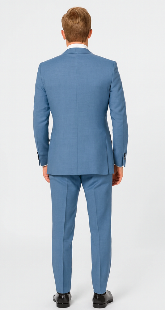 Rossi Man MAX RM1387 Slim Fit 3-Piece Suit –  Solid Blue Formalwear for Men