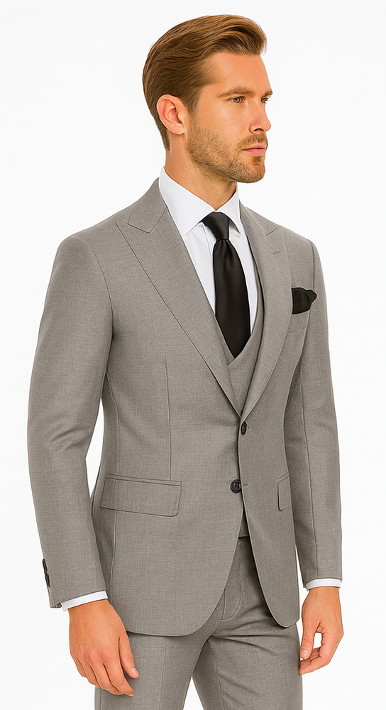 Rossi Man MAX RM1389 Grey Slim Fit 3-Piece Suit – Men’s Formalwear