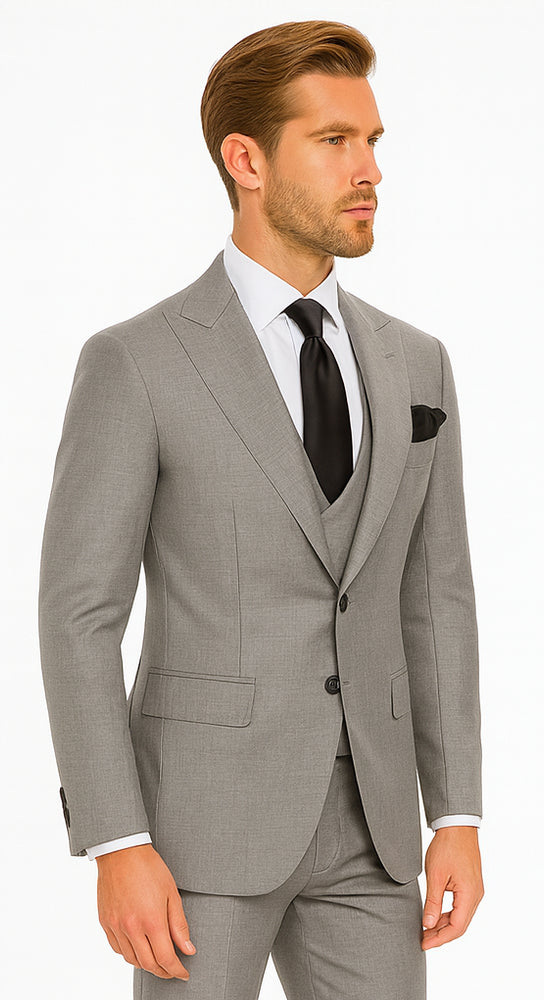 Rossi Man MAX RM1389 Grey Slim Fit 3-Piece Suit – Men’s Formalwear