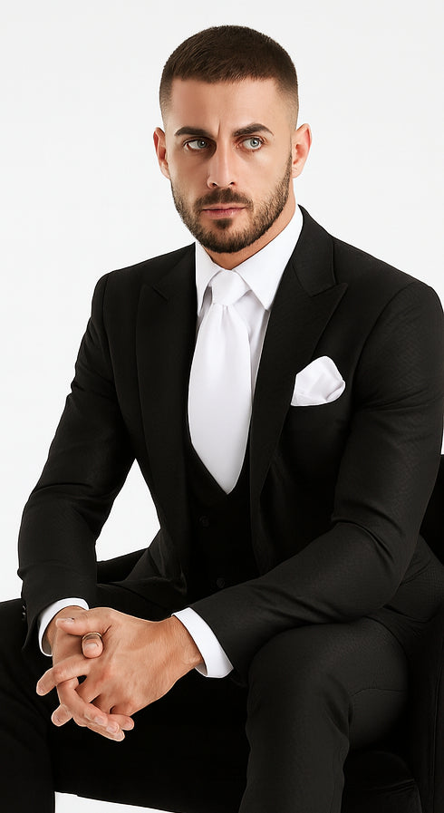 Rossi Man MAX RM1712 Black Slim Fit 3-Piece Suit – Stylish Men’s Formalwear