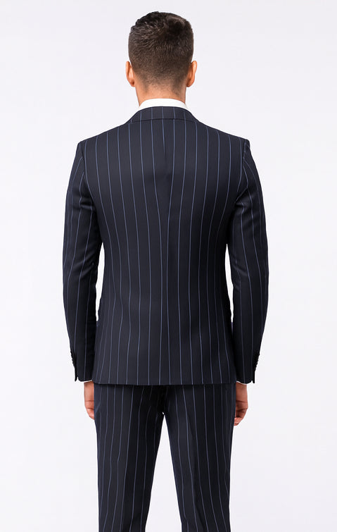 Rossi Man MAX RM1725 Navy Slim Fit 3-Piece Suit – Men’s Formalwear