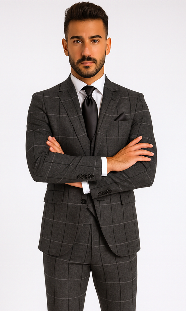 Rossi Man MAX RM1742 Brown Slim Fit Suit – Stylish Men’s Modern Formalwear