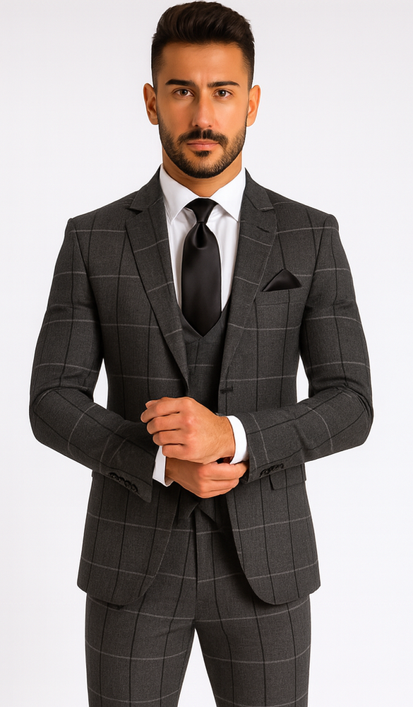Rossi Man MAX RM1742 Brown Slim Fit Suit – Stylish Men’s Modern Formalwear
