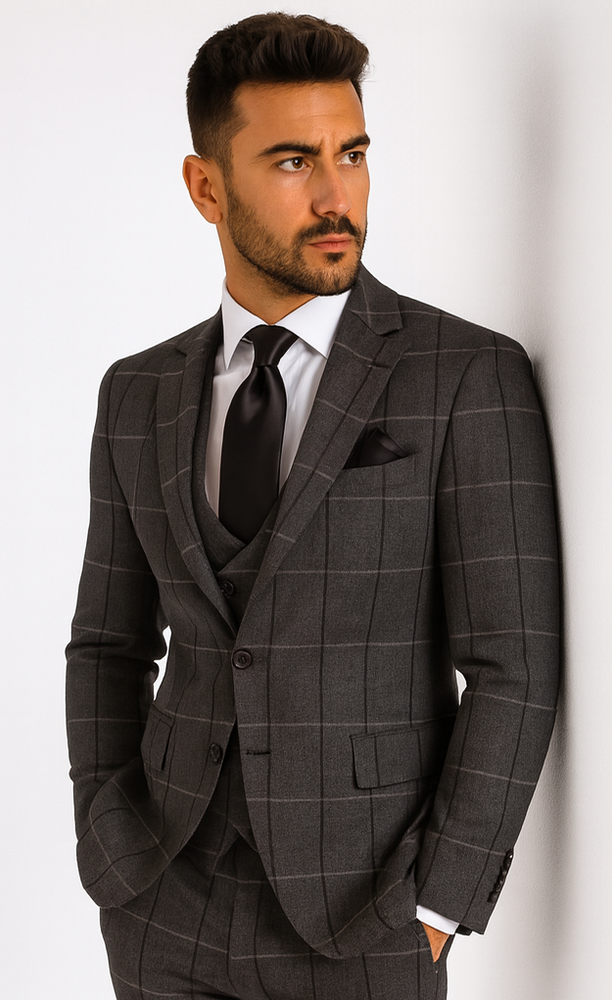 Rossi Man MAX RM1742 Brown Slim Fit Suit – Stylish Men’s Modern Formalwear